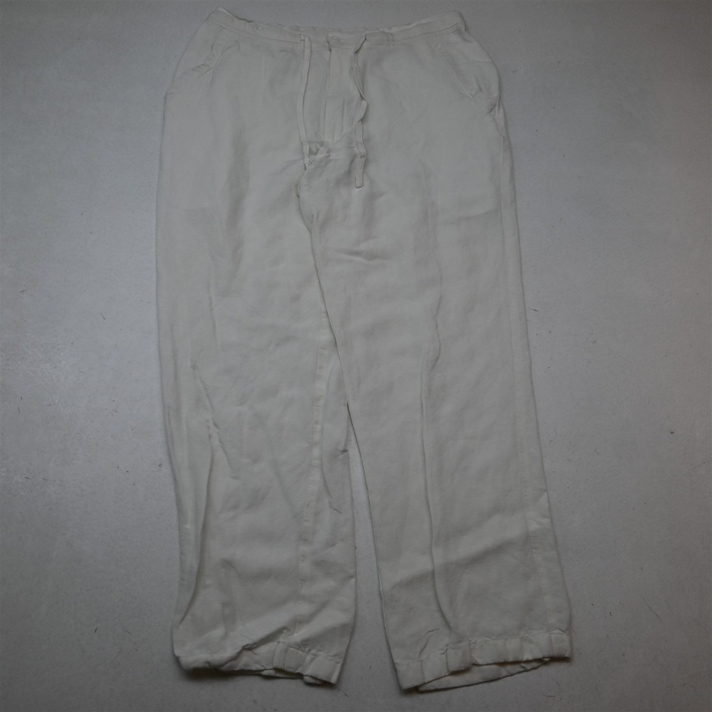 Cubavera Mx29 White Linen Drawstring Relaxed Wedding Beach Mens Pants